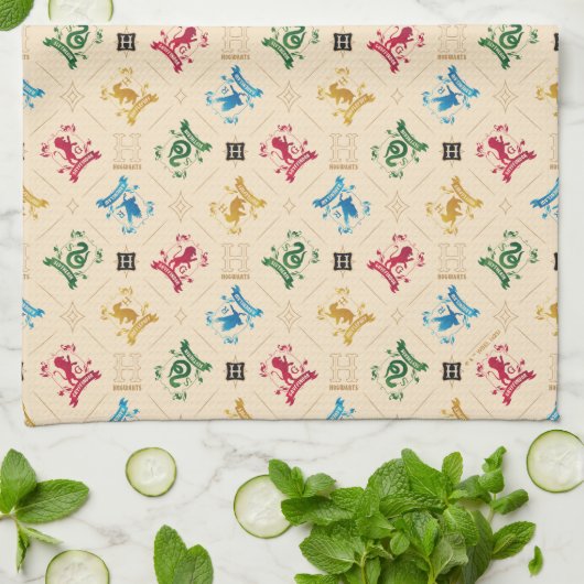  HOGWARTS™ House Crests Pattern Theedoek (Gevouwen)