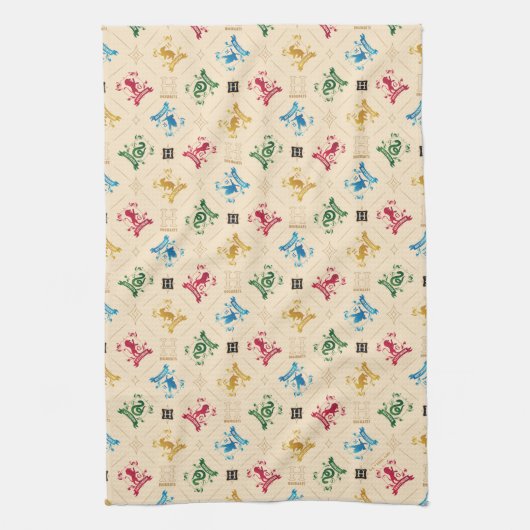  HOGWARTS™ House Crests Pattern Theedoek (Verticaal)