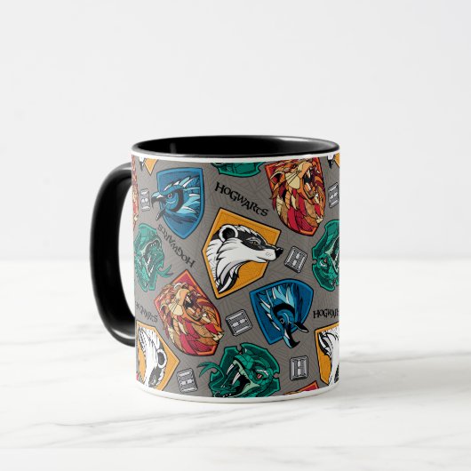 HOGWARTS™ Houses Crosshatched Pattern Mok (Voorkant links)