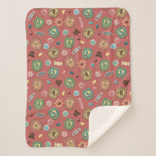 HOGWARTS™ Houses Holiday Cookie Pattern Sherpa Deken