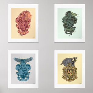 HOGWARTS™ Huis Crest Tome Illustraties Muurkunst Sets