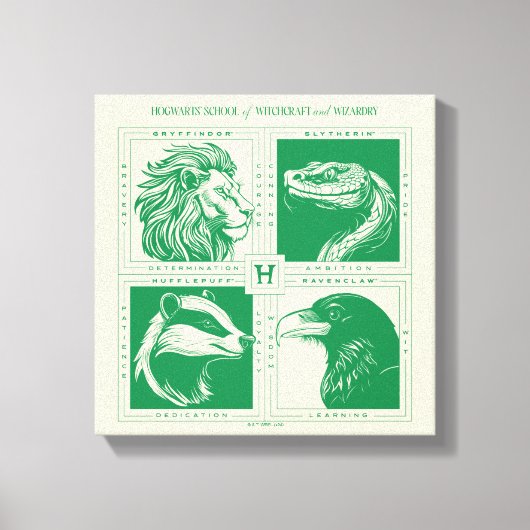 HOGWARTS™ Huisdieren Grid Canvas Afdruk (Voorkant)