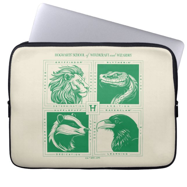 HOGWARTS™ Huisdieren Grid Laptop Sleeve (Voorkant)