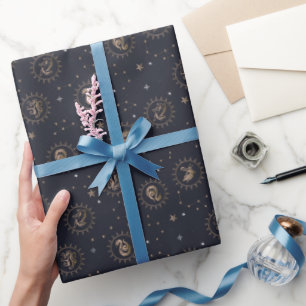 Hogwarts Huizen Wapenschilden Sterrenbeeld Patroon Cadeaupapier