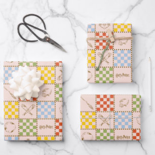 HOGWARTS™ QUIDDITCH™ Team Checker Patroon Inpakpapier Vel