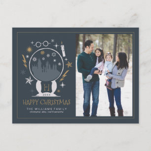 HOGWARTS™ Sneeuwbol   Prettig Kerstfeest Feestdagenkaart