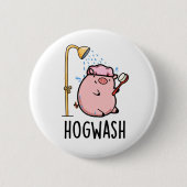 Hogwash Funny Pig Pun Ronde Button 5,7 Cm (Voorkant)