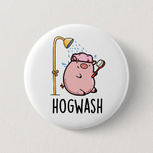 Hogwash Funny Pig Pun Ronde Button 5,7 Cm