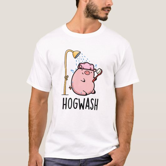 Hogwash Funny Pig Pun T-shirt (Voorkant)