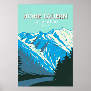 Hohe Tauern Nationaal Park Oostenrijk Vintage Poster