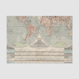 Hohen und Tiefen - Highs and Lows Atlas Map Tissuepapier