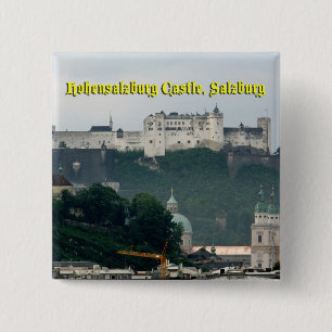 Hohensalzburg Castle, Salzburg, Oostenrijk Vierkante Button 5,1 Cm