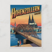  Hohenzollern Bridge cologne Duitsland cadeau Briefkaart (Voorkant)
