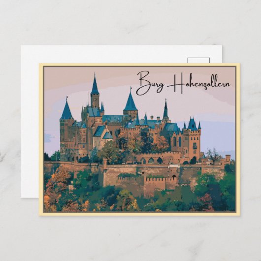  Hohenzollern Castle Burg Hohenzoller cadeau Briefkaart (Voorkant / Achterkant)