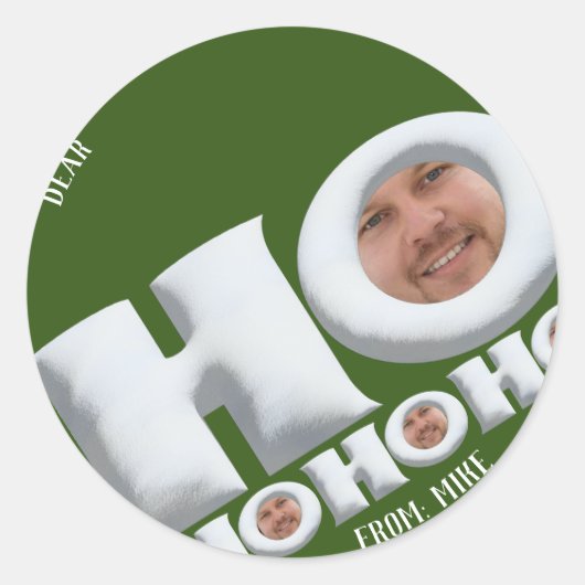 HOHO ! Drôle papa visage de vacances autocollants (Devant)