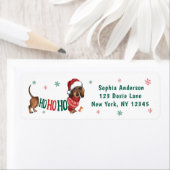 HOHO-HO-HO DACHSHUND NOËL RETOUR ADRESSE ÉTIQUETTE (En situation)