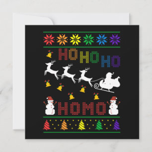 Hoho Homo LGBT Ugly kerstSweater Shirt Gift Kaart