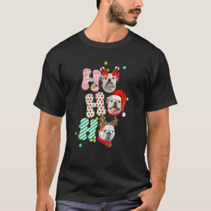 HoHoHo Bulldog met drie kerst met vallei D T-shirt