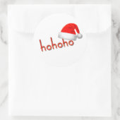 HoHoHo Christmas Pet Rood Wit Eenvoudig Ronde Sticker (Tas)