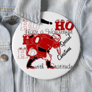 HOHOHO Een heerlijke kerst met dankbaarheid Ronde Button 6,0 Cm