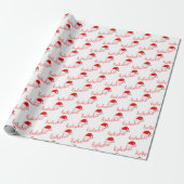 HoHoHo Kerst Pet Rood Wit Cadeaupapier (Uitgerold)