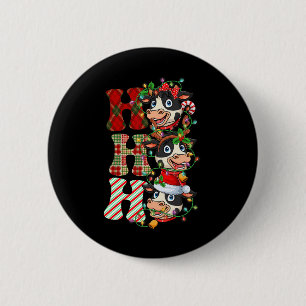 Hohoho Koeien Sinterklaas Pet Rendier Merry Christ Ronde Button 5,7 Cm