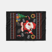 Hohoho Santa Claus Dabbing Ugly Christmas Sweater Fleece Deken (Voorkant (Horizontaal))