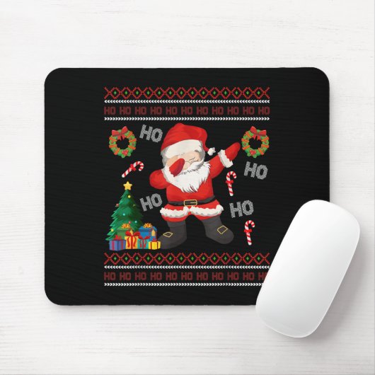 Hohoho Santa Claus Dabbing Ugly Christmas Sweater Muismat (Met muis)