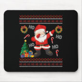 Hohoho Santa Claus Dabbing Ugly Christmas Sweater Muismat (Voorkant)