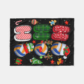 Hohoho Santa Elf Rendier Volleybal Xmas Tree Lig Fleece Deken (Voorkant (Horizontaal))