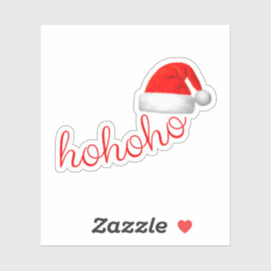 HoHoHo Santa Hat Sticker Vinyl Coupé Personnalisé