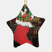 HoHoHo! Vrolijk kerstfeest en een gelukkig nieuwja Keramisch Ornament (Links)