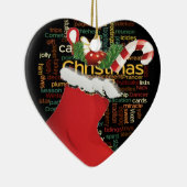 HoHoHo! Vrolijk kerstfeest en een gelukkig nieuwja Keramisch Ornament (Rechts)