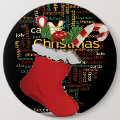 HoHoHo! Vrolijk kerstfeest en een gelukkig nieuwja Ronde Button 6,0 Cm (Voorkant)
