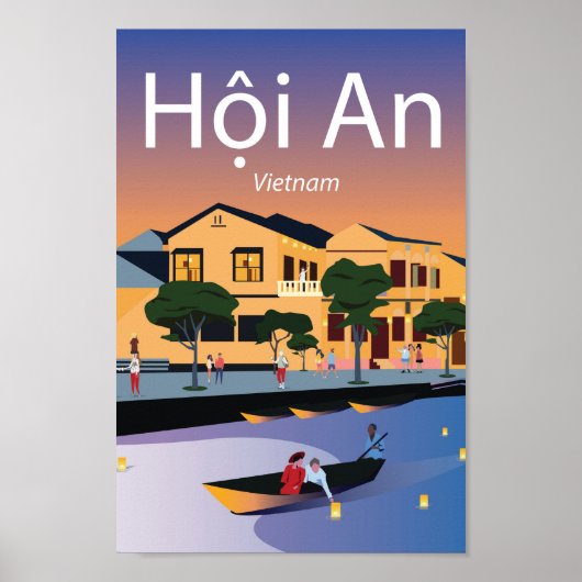 Hoi An Vietnam affiche de voyage vintage (Devant)