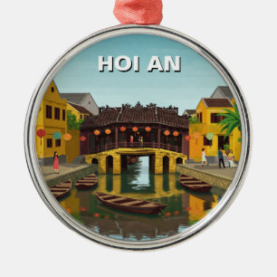 Hoi An Vietnam Japanse Overdekte Brug Reis Metalen Ornament