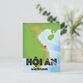 Hoi An Vietnam reisposter art print Briefkaart (Staand voorkant)