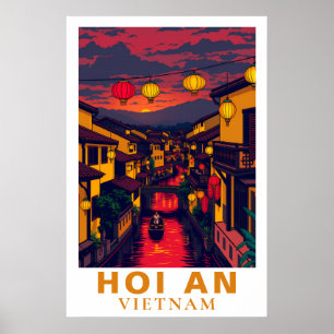 Hoi An Vietnam Retro Reisilantaarns Poster