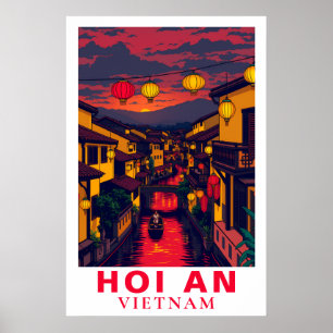 Hoi An Vietnam Vintage Reisilantaarns Poster