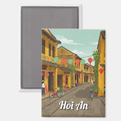 Hoi An Vietnam Vintage Travel Magneet (Voorkant / Achterkant)