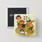 Hoi Batter! Vierkante Button 5,1 Cm (Voorkant /achterkant)