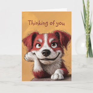 Hoi, denk aan jou Schattige Hond Puppies Dier Kaart