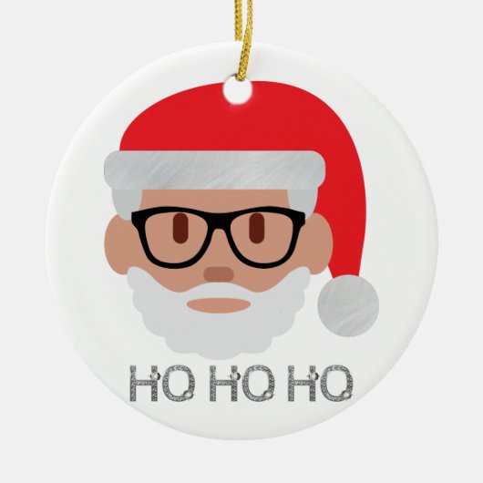 Hoi hipster santa keramisch ornament (Voorkant)