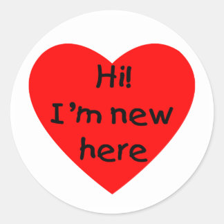 Hoi! Ik ben nieuw hier (rood) Ronde Sticker