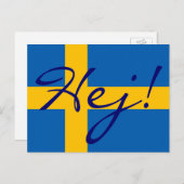 Hoi in Zweeds Hej! Zweeds Briefkaart (Voorkant / Achterkant)