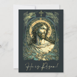 Hoi is Risen. Art Nouveau Jesus Painting Feestdagenkaart