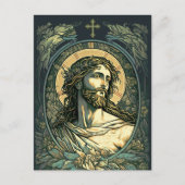 Hoi is Risen. Art Nouveau Jesus Painting Feestdagenkaart (Voorkant)