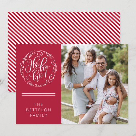 Hoi! kerstfeestdag fotokaart kaart (Voorkant / Achterkant)