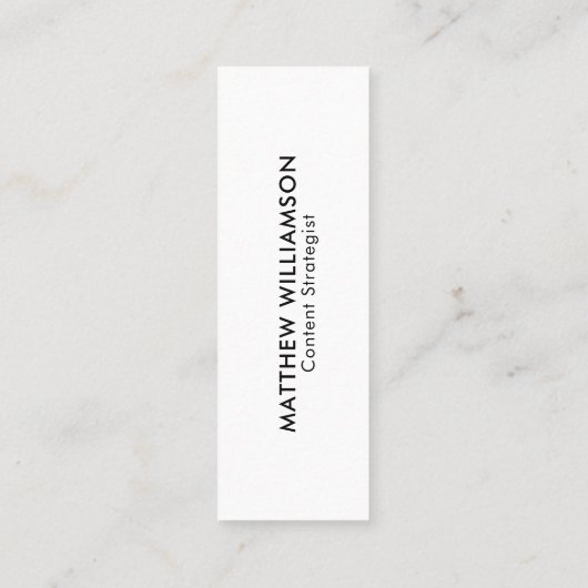 Hoi | Modern Minimal Zwart-wit Mini Visitekaartje (Achterkant)