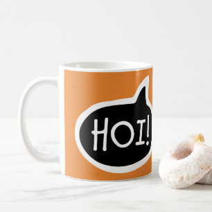 HOI! Nederlands voor Hallo, groet, Hi, Speech Bubb Koffiemok